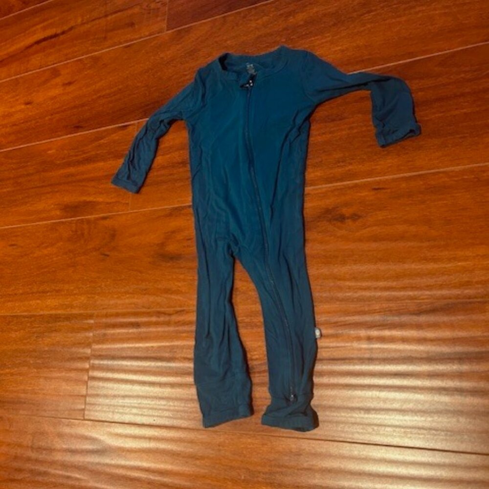Kyte Baby 12-18 LS Zippered Romper - Baltic